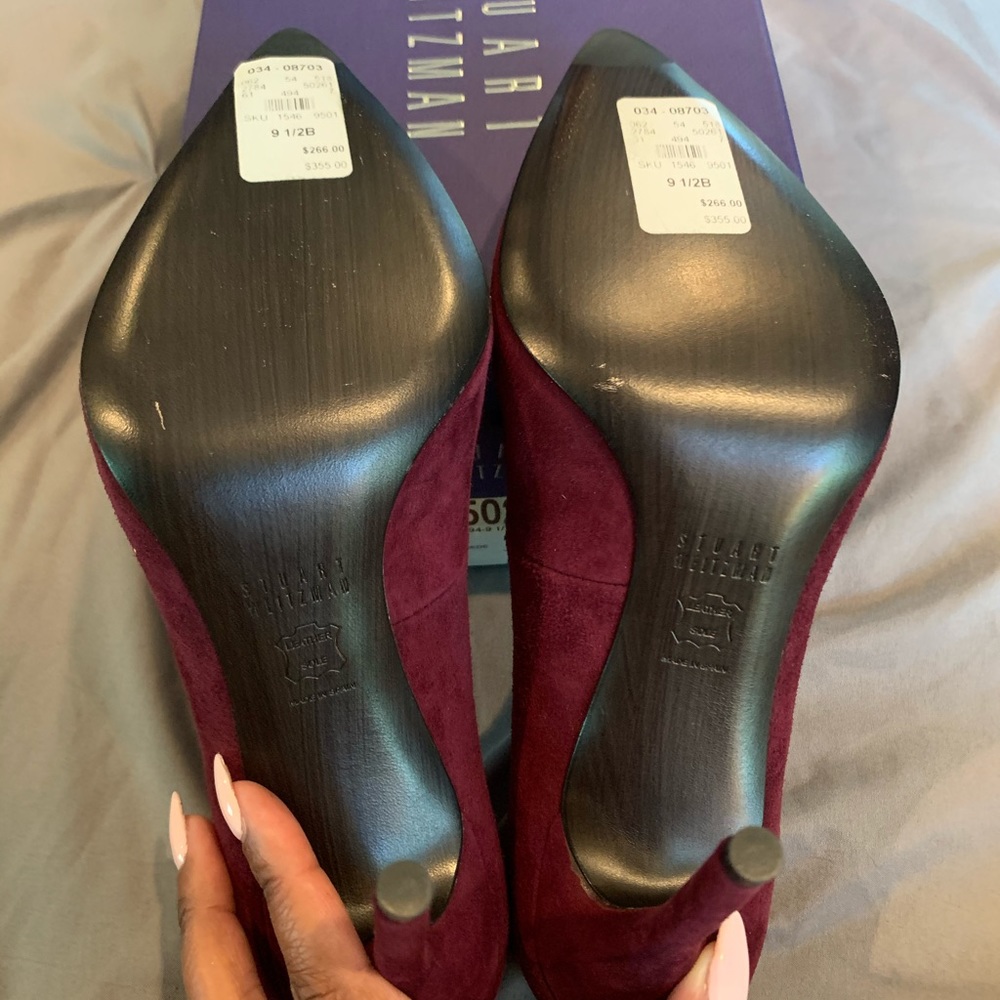 NWOB Stuart Weitzman Nouveau Pump in Bordeaux Suede
